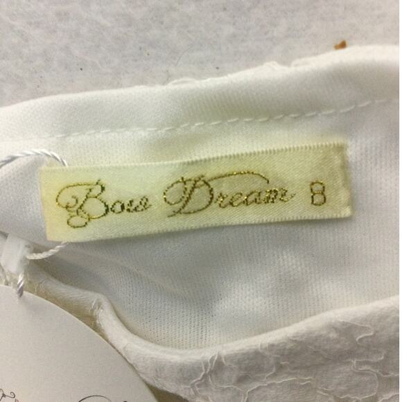 BOW DREAM SZ 8 Y white lace long sleeve flower girl party dress NEW B103 - Picture 5 of 9